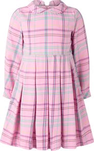 Rachel Riley Pink Check Pleated Dress