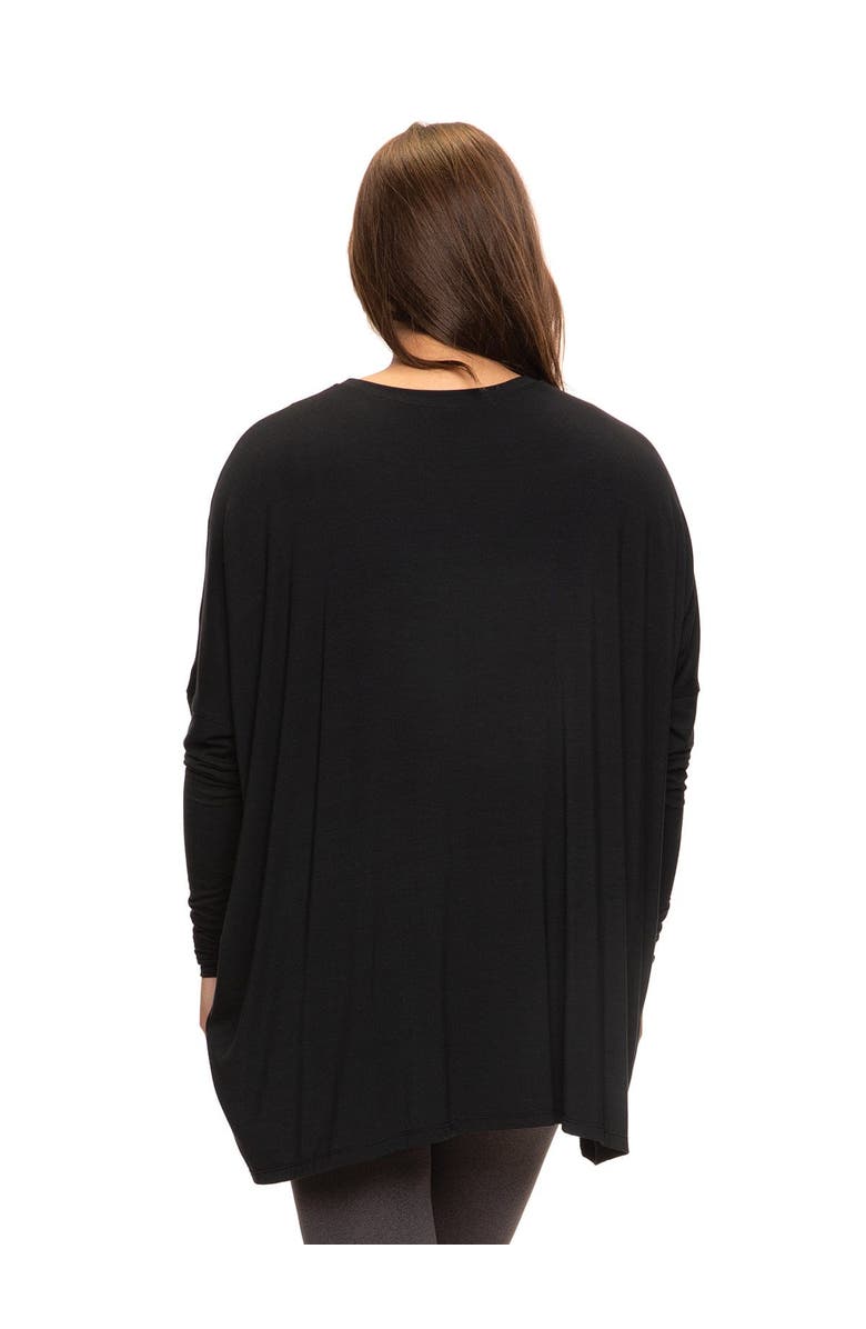 Felina Modal Span Side Drape Maternity Long Sleeve Top, Alternate, color, Black