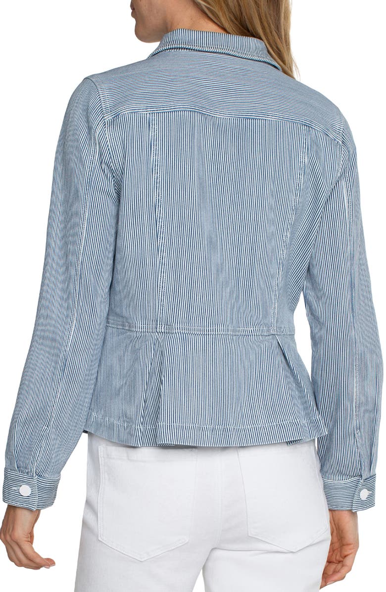 Liverpool Los Angeles Stripe Peplum Jacket, Alternate, color, 
