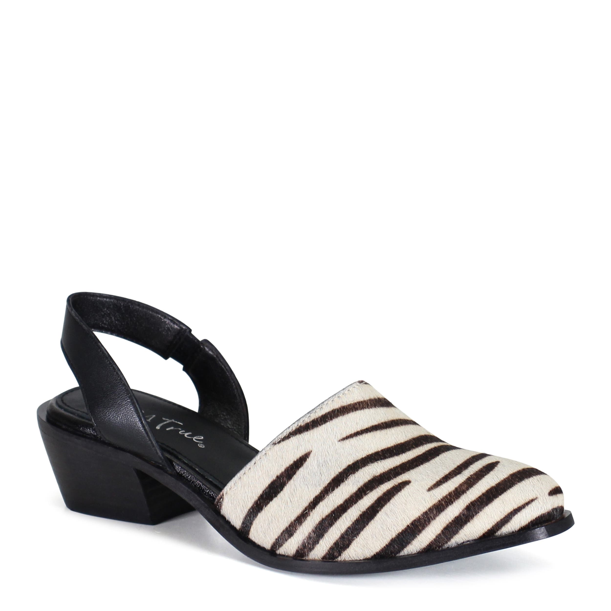 Diba True PRI ORITY Leather Sling Back Western Shoe, Main, color, Zebra/Black