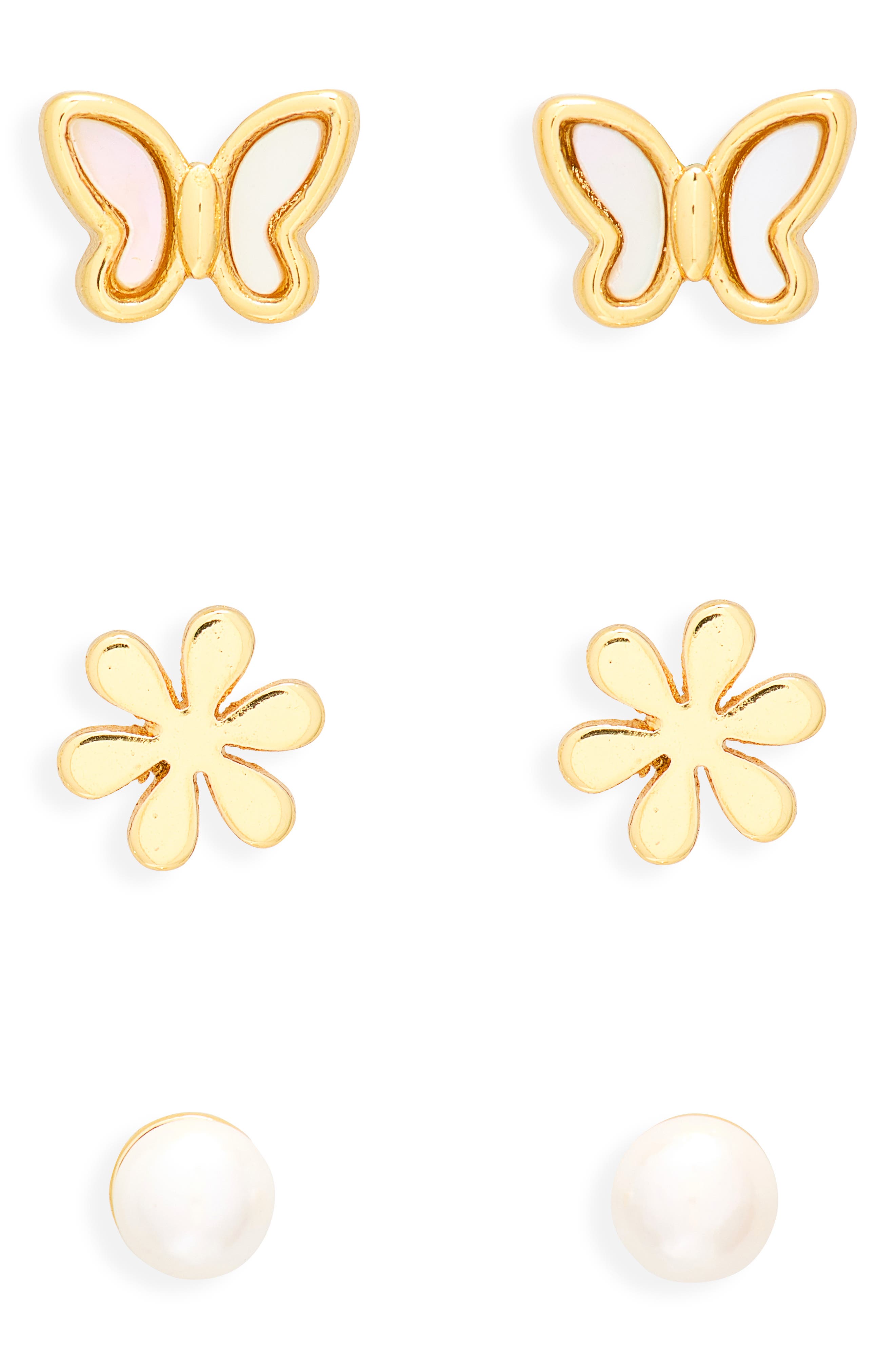 Spring Pack of 3 Assorted Stud Earrings