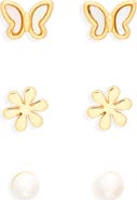 Argento Vivo Sterling Silver Spring Pack of 3 Assorted Stud Earrings