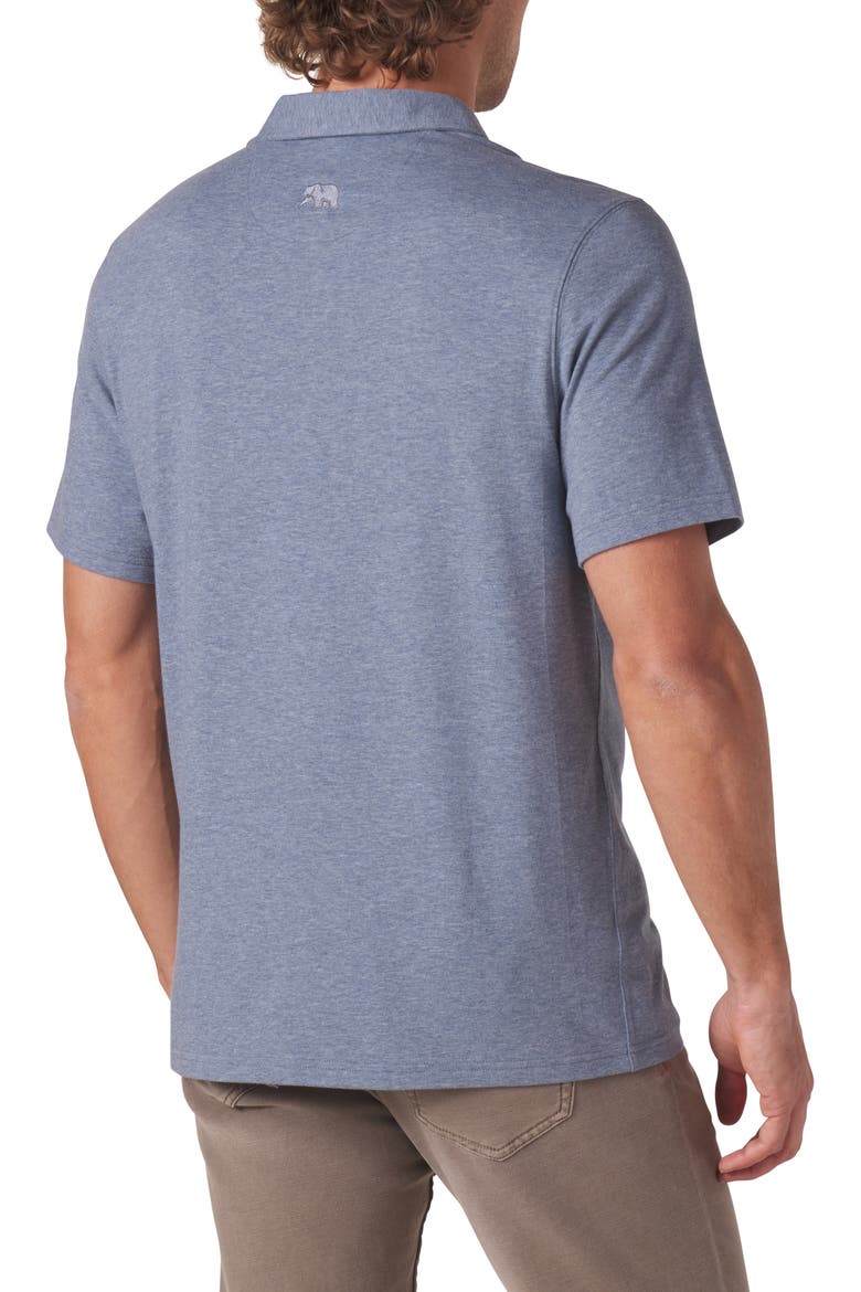 Puremeso Solid Short Sleeve Knit Button-Up Shirt, Alternate, color, LAKE BLUE