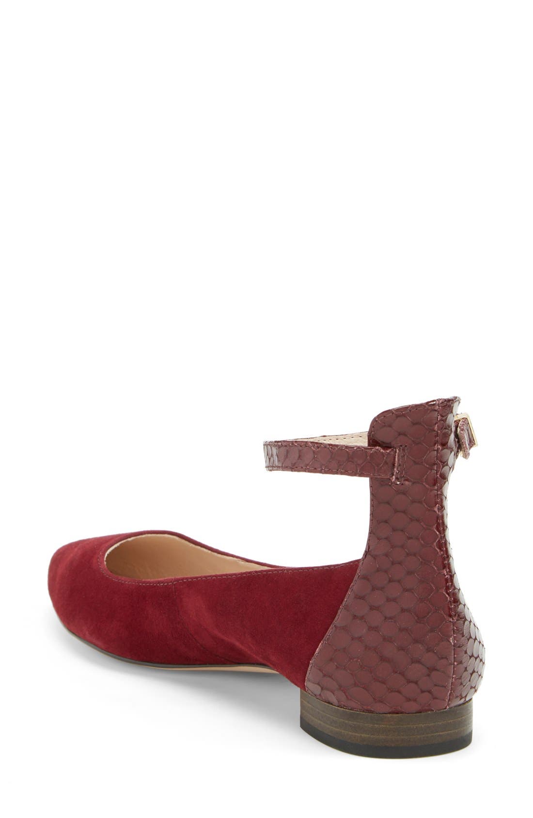 'Barry' Ankle Strap Flat (Nordstrom Exclusive), Alternate, color, BRUSHED LEOPARD CALFHAIR