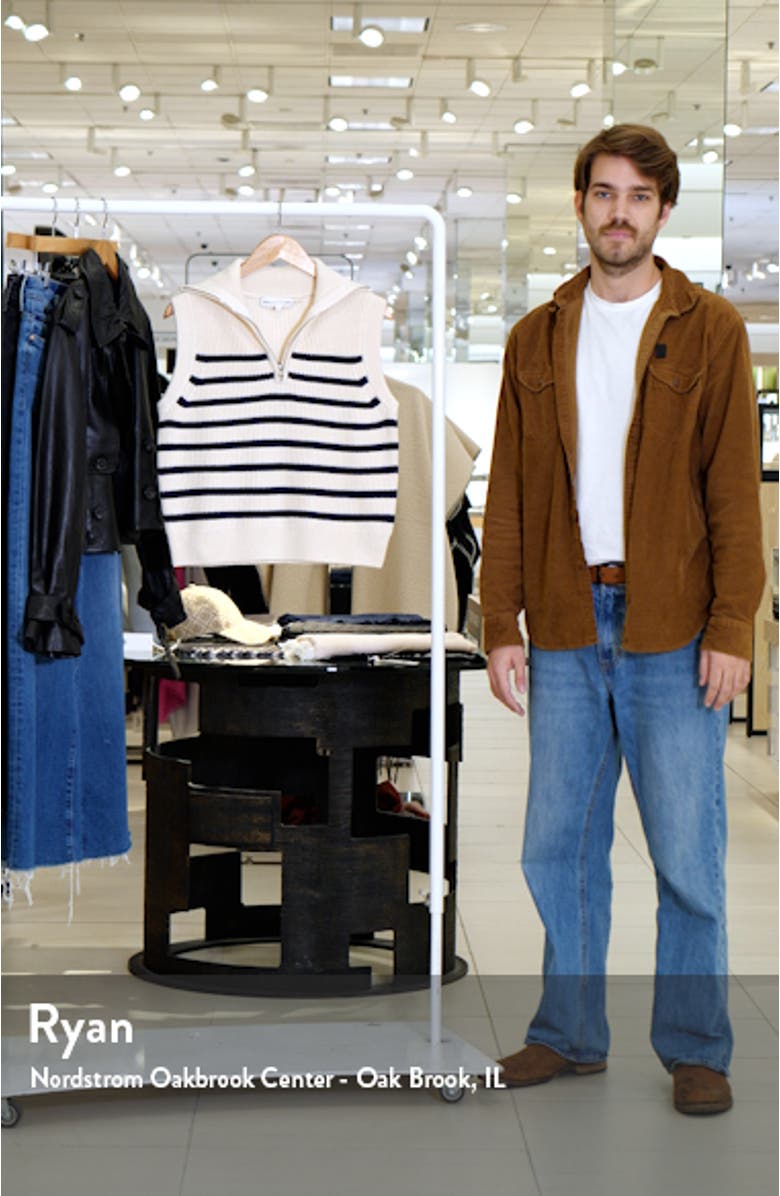 Stripe Sleeveless Quarter Zip Sweater, sales video thumbnail