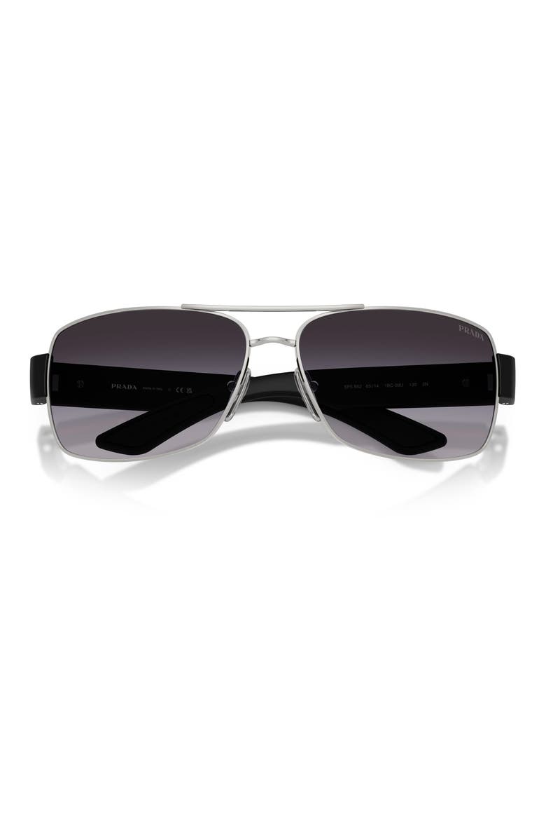 65mm Shield Sunglasses, Alternate, color, SILVER / GREY GRADIENT