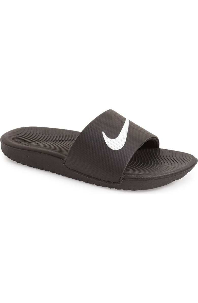Nike Kids' Kawa Sport Slide, Main, color, 001 Black/White