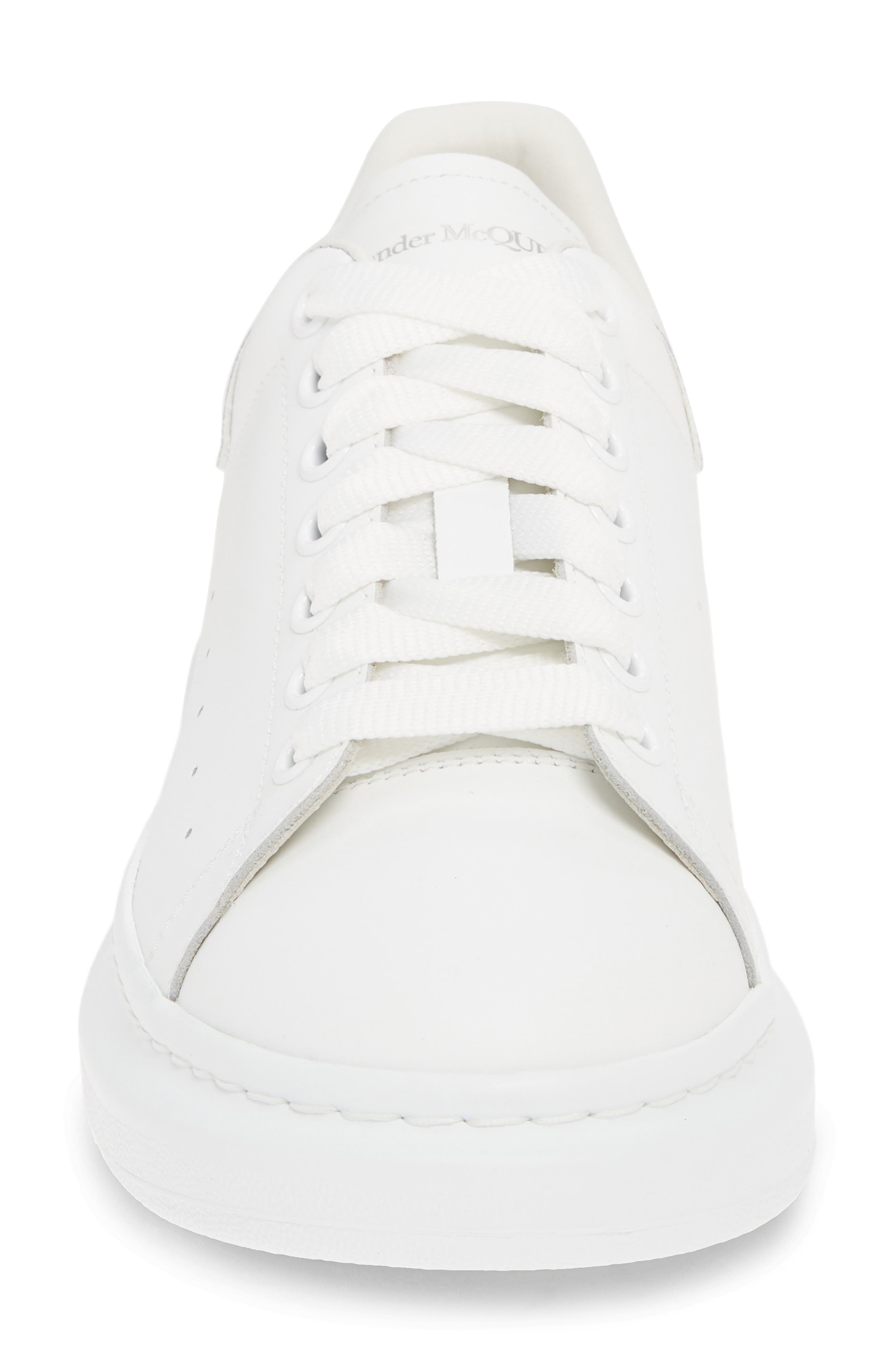 Alexander McQueen Oversize Low Top Sneaker, Alternate, color, WHITE/ WHITE/ BLUE