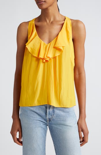 RAMY BROOK RAMY BROOK NELLIE RUFFLE SLEEVELESS TOP