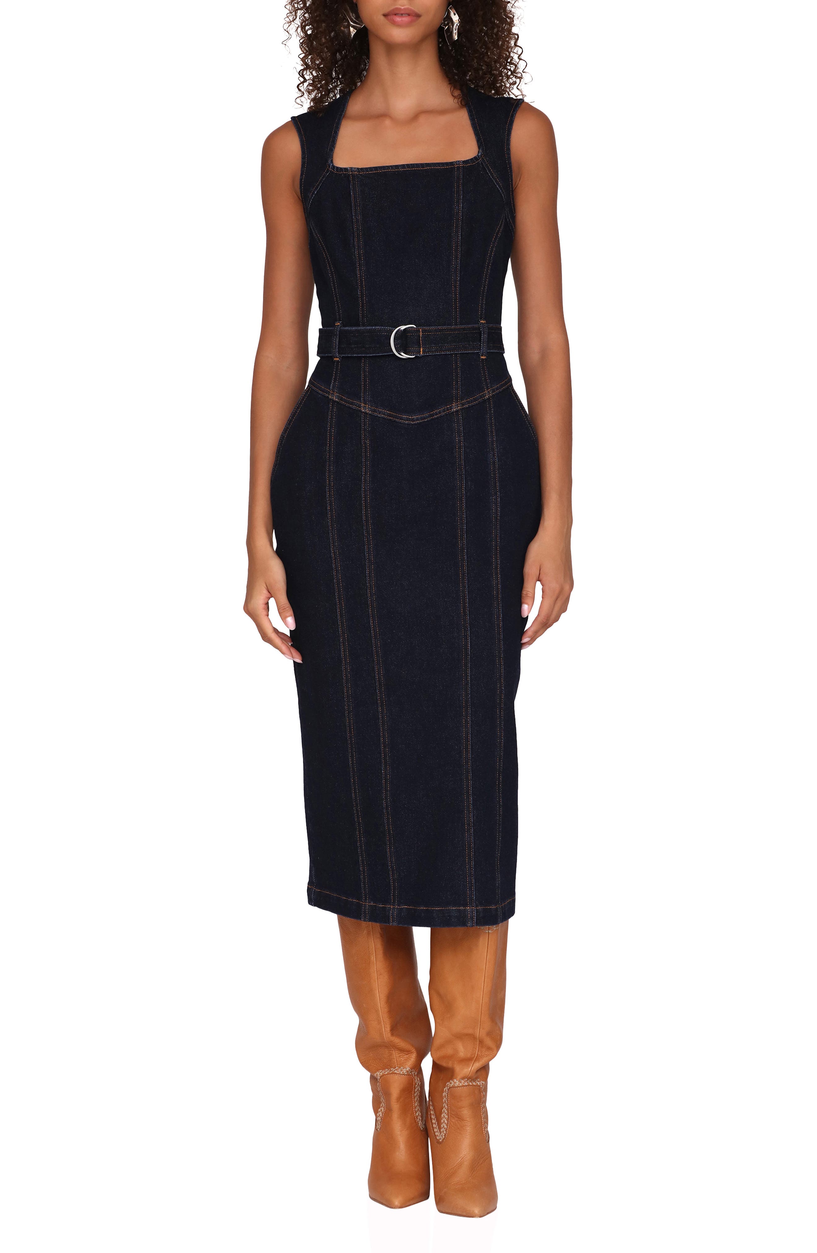 Avec Les Filles Corset Bodycon Midi Dress