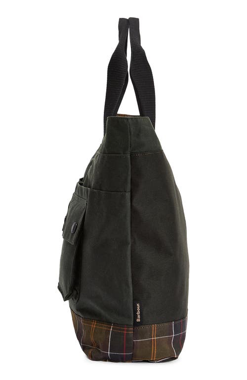 Barbour Field Water Resistant Waxed Cotton Tote
