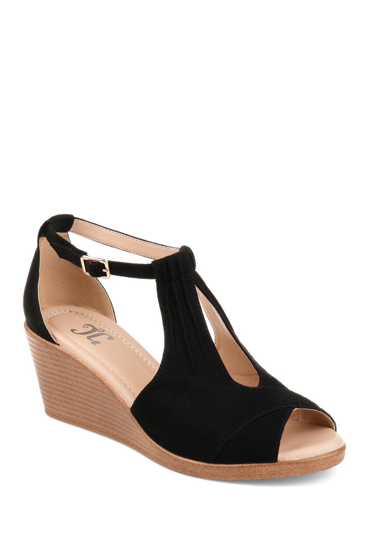 Journee Collection JOURNEE Kedzie Wedge Sandal, Main, color, Black