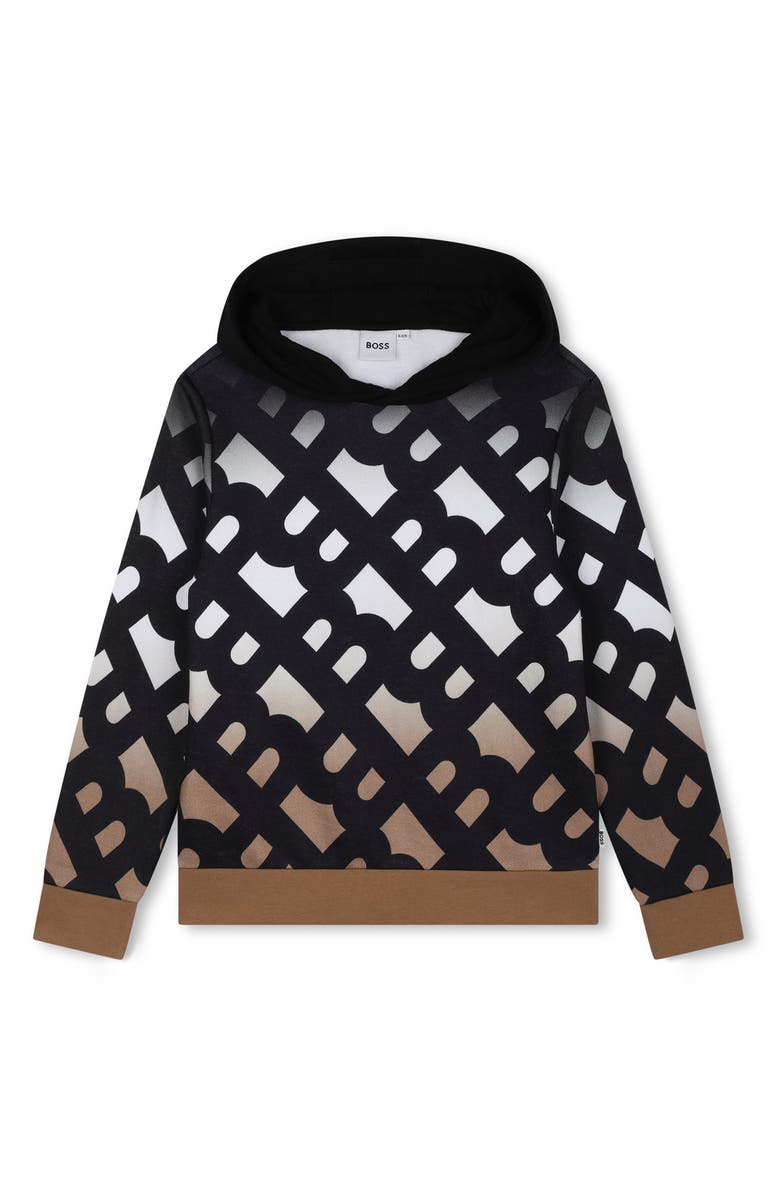 BOSS Kidswear Kids' Monogram Hoodie, Main, color, 