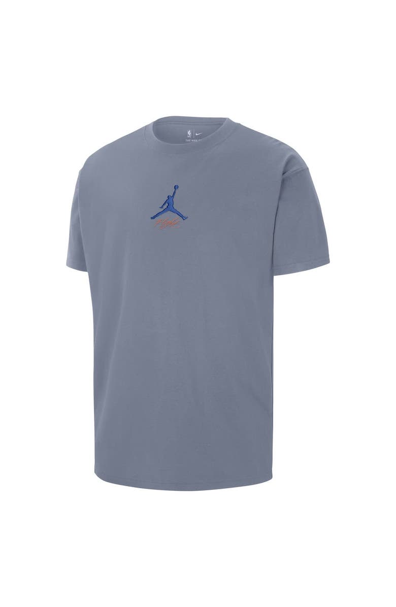 Jordan Brand Men's Jordan Brand Blue New York Knicks Statement Edition Jumpman Flight Heavyweight T-Shirt, Alternate, color, 