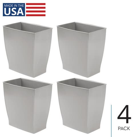 Small Rectangular Bathroom Trash Cans - Set of 4 - Gray