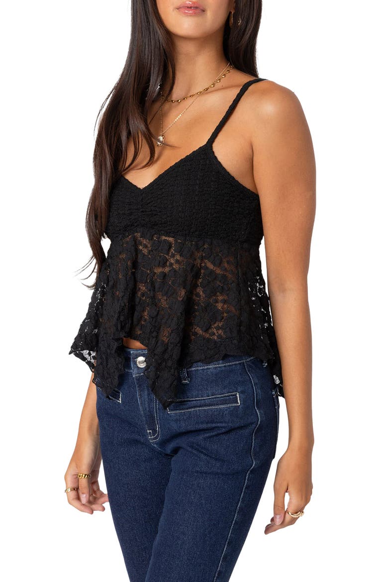 Orchid Lace Camisole, Alternate, color, BLACK
