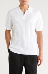 DKNY SPORTSWEAR Alex Cotton Blend Quarter Zip Polo Sweater