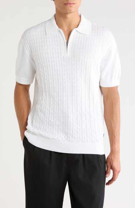 Alex Cotton Blend Quarter Zip Polo Sweater