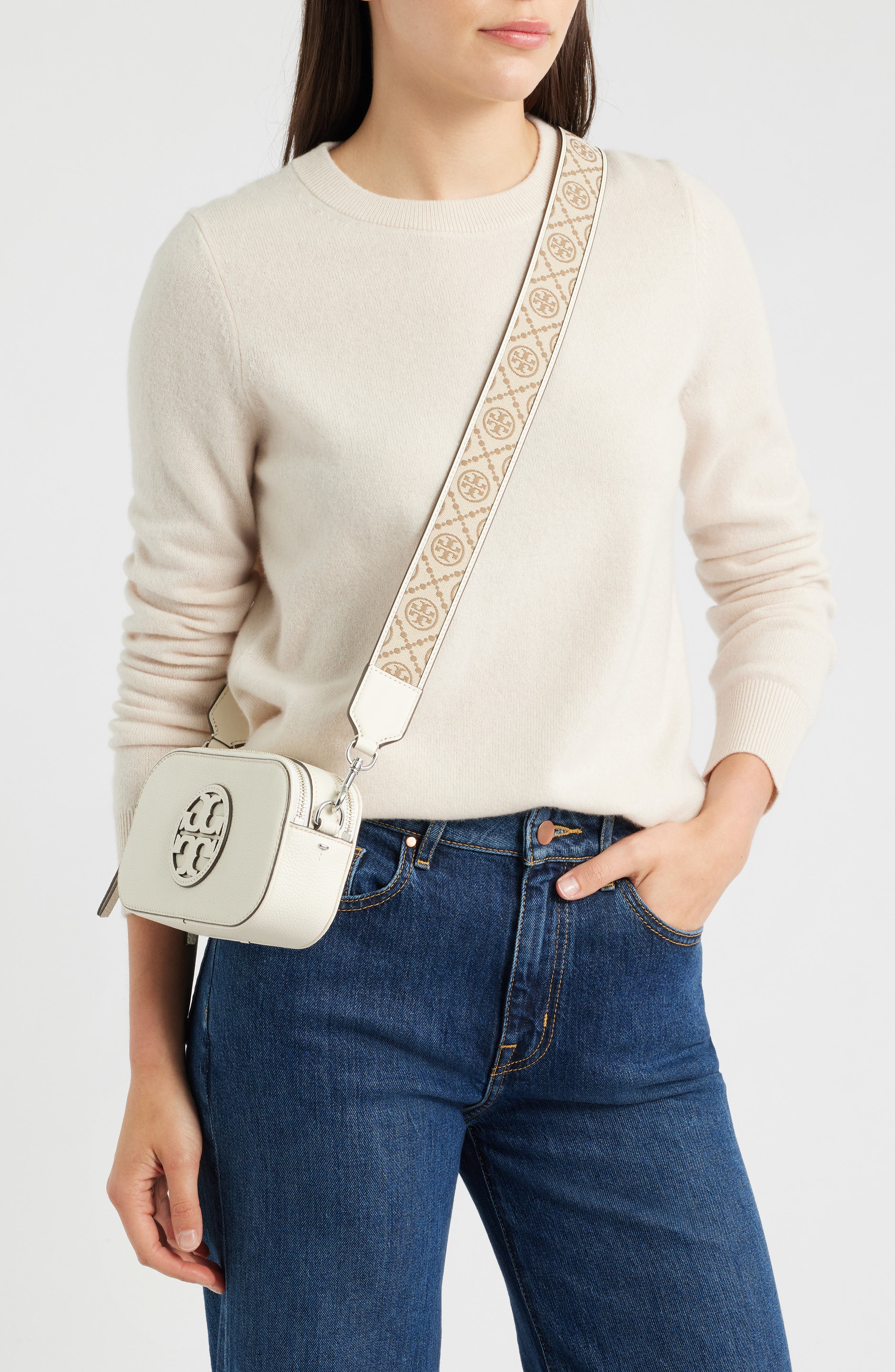 Mini Miller Leather Crossbody Bag, Alternate, color, IVORY