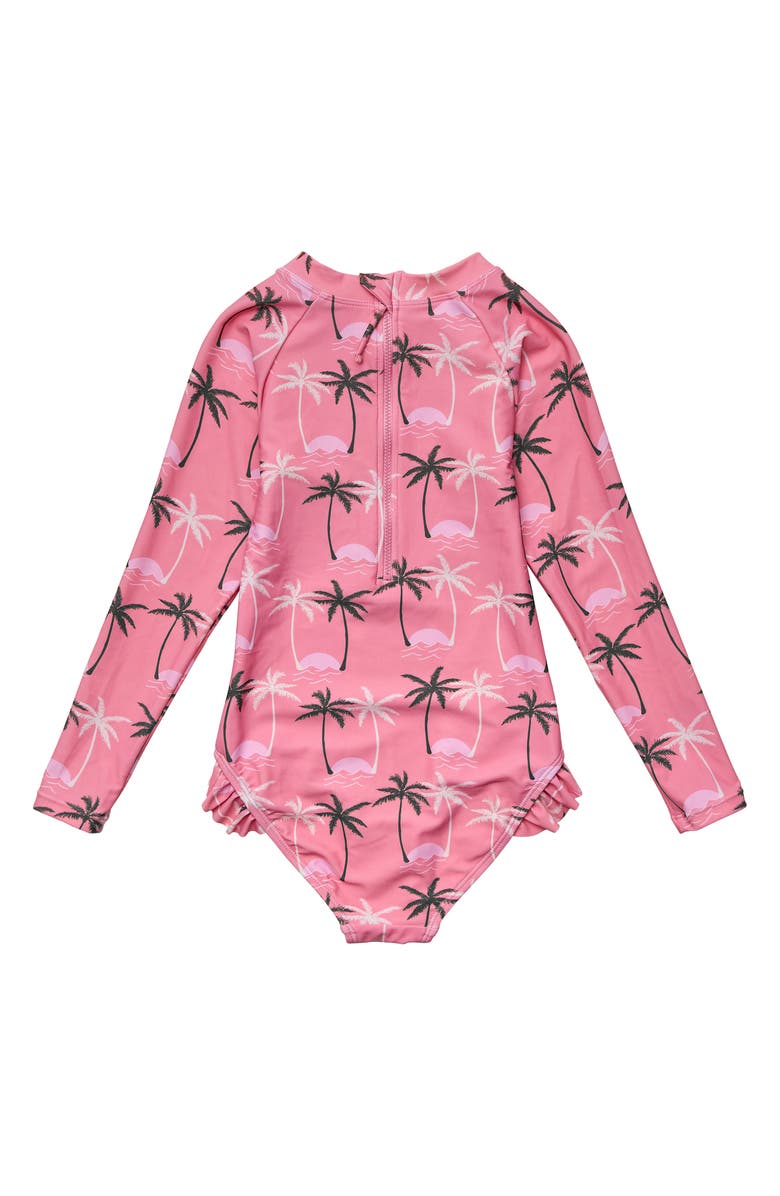 Snapper Rock Kids' Palm Paradise One-Piece Surf Swimsuit, Alternate, color, 