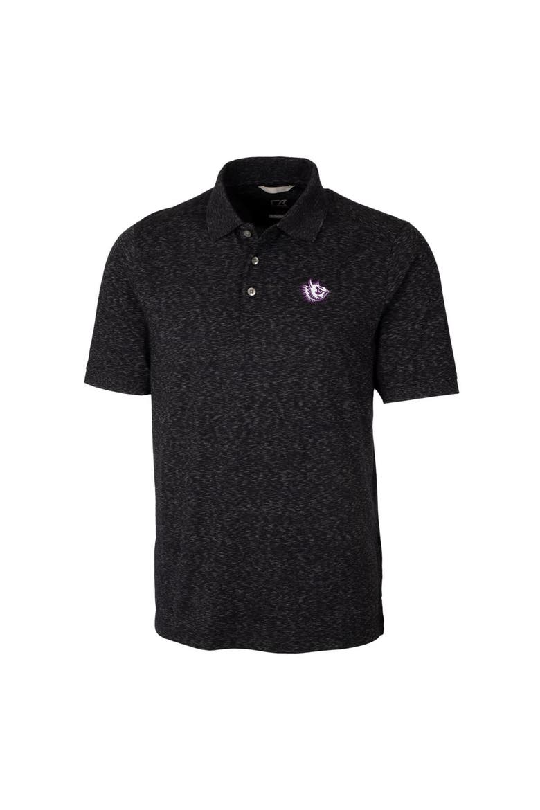 Men's Cutter & Buck Black TCU Horned Frogs Vault Advantage Tri-Blend Space Dye Big & Tall Polo, Alternate, color, Black