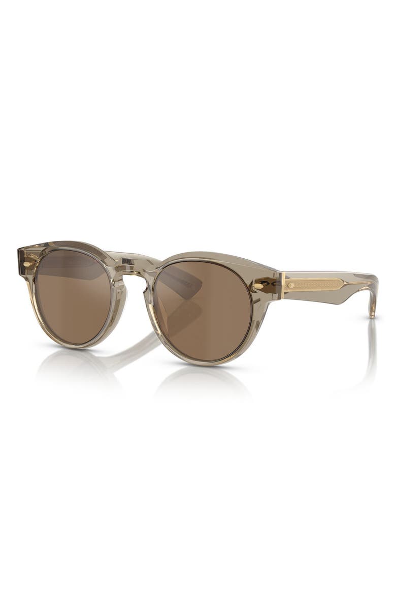 Oliver Peoples Hayton 50mm Small Phantos Sunglasses, Alternate, color, Sencha / Cognac Mirror