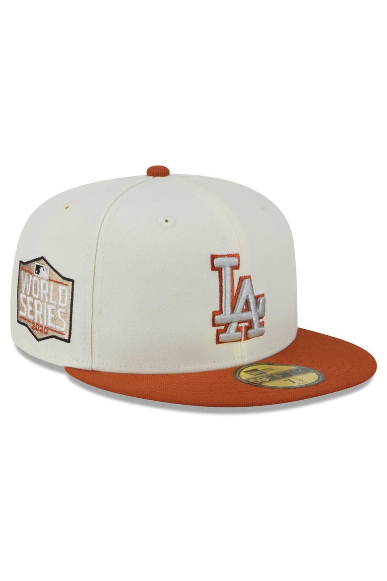 Men's New Era Cream/Orange Los Angeles Dodgers 59FIFTY Fitted Hat, Main, color, Cream