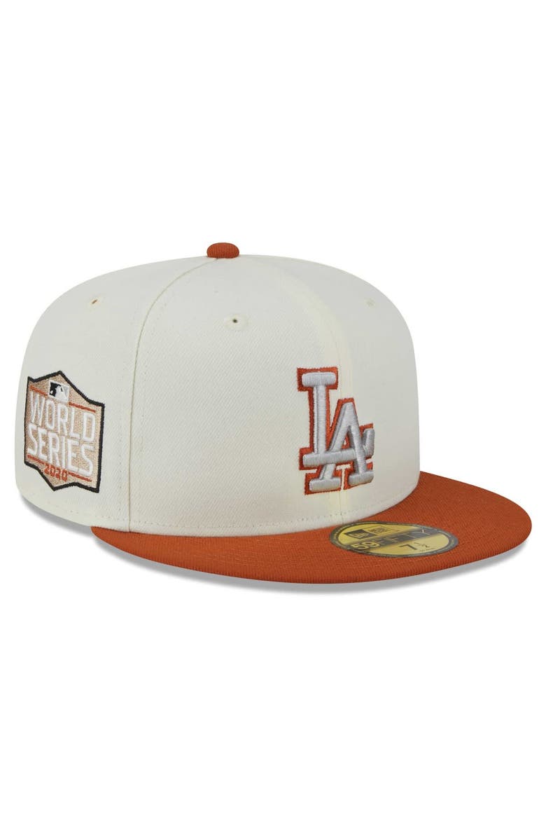 New Era Men's New Era Cream/Orange Los Angeles Dodgers 59FIFTY Fitted Hat, Main, color, 