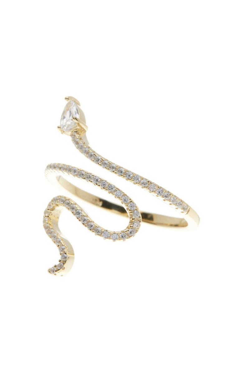 Adornia Cubic Zirconia Snake Ring & Cuff Bracelet Set, Alternate, color, Gold