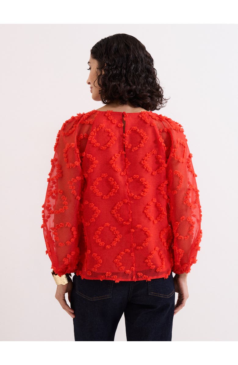 Phase Eight Shayla Textured Blouse, Alternate, color, Red