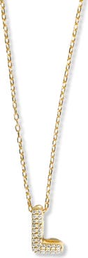 Argento Vivo Sterling Silver Cubic Zirconia Bubble Inital Pendant Necklace