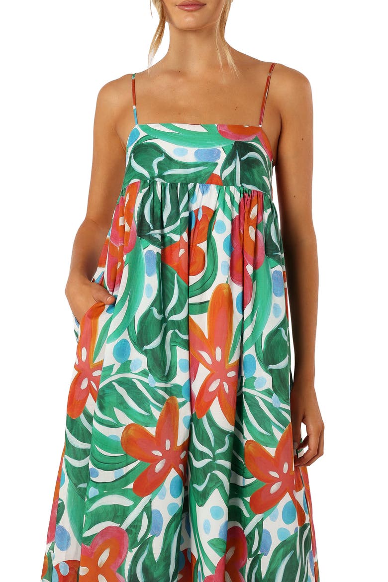 Miuccia Floral Cotton Maxi Sundress, Alternate, color, KAUAI