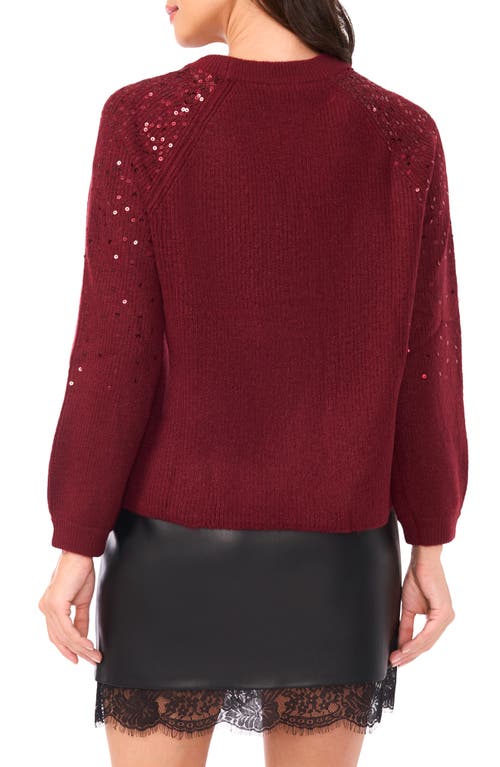 Vince Camuto Sequin Crewneck Sweater In Brown