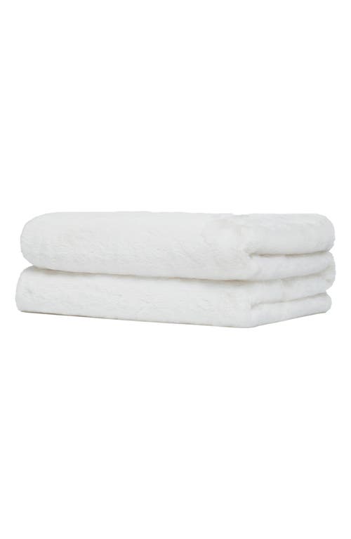 Apparis Brady Faux Fur Throw Blanket In Ivory
