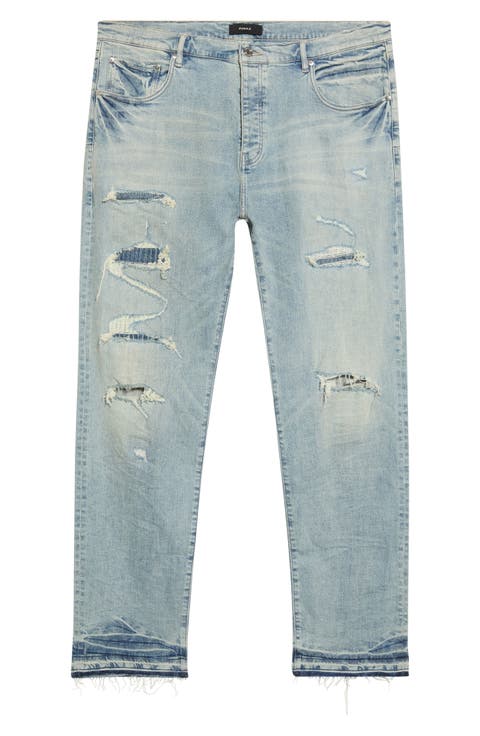 P005 Distressed Straight Leg Jeans