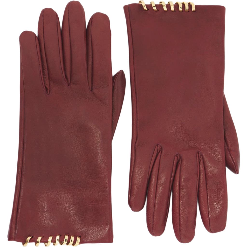 Lanvin Melodie Leather Gloves By In Burgundy