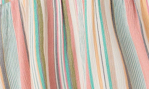 O'neill Saskia Stripe Babydoll Minidress In Turquoise Stripe