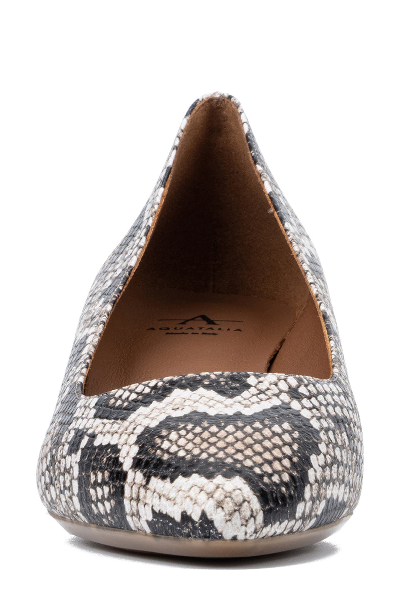 Aquatalia Pasha Weatherproof Snake Embossed Pointed Toe Pump, Alternate, color, Natural