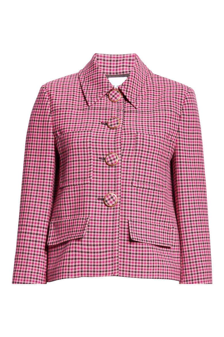 Mini Plaid Tweed Crop Jacket, Alternate, color, WILD ORCHID MULTI