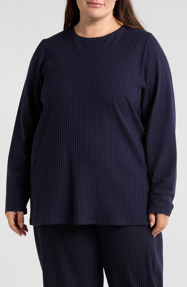 Eileen Fisher Rib Tunic Top, Main, color, Ink
