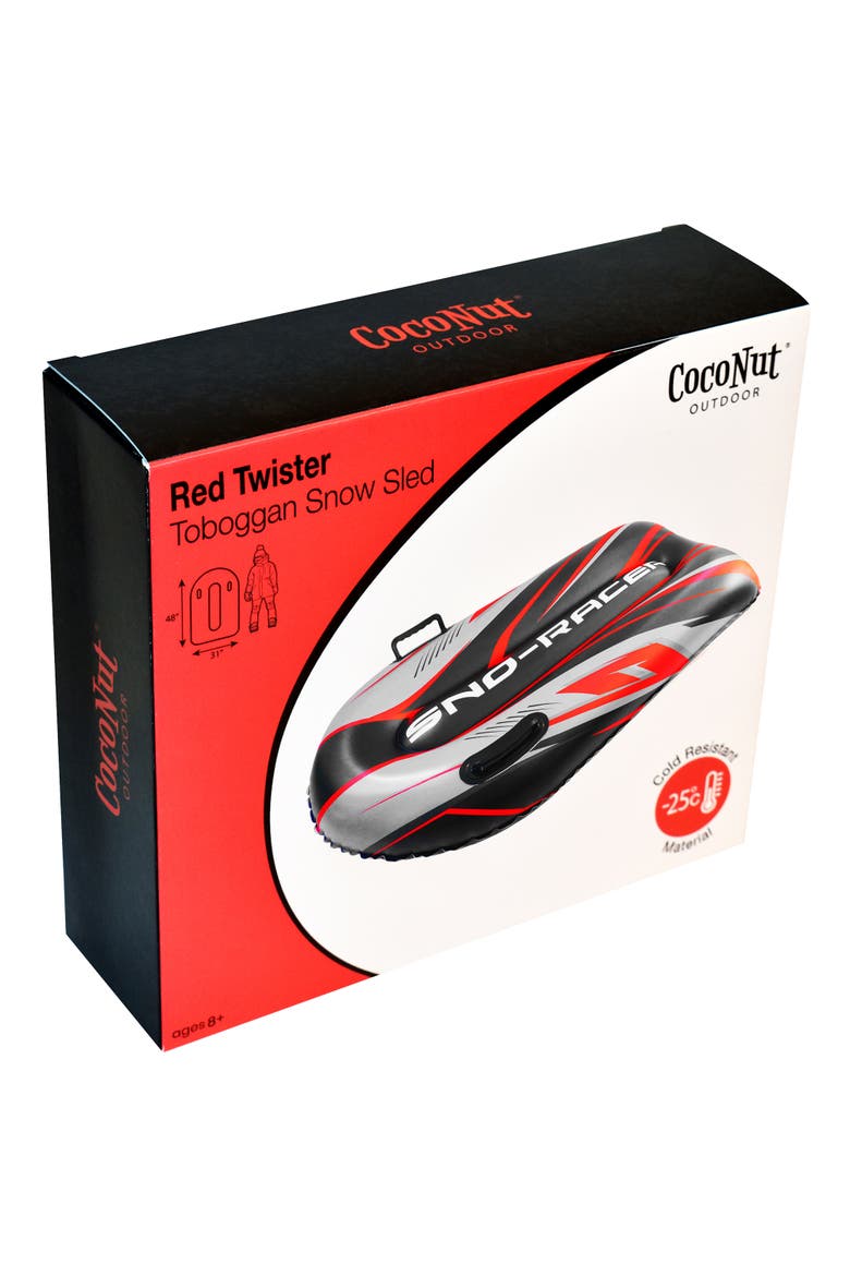 Red Twister Snow Sled, 48x31", Inflatable, 200lb Cap, Ages 8+, Alternate, color, Multicolored