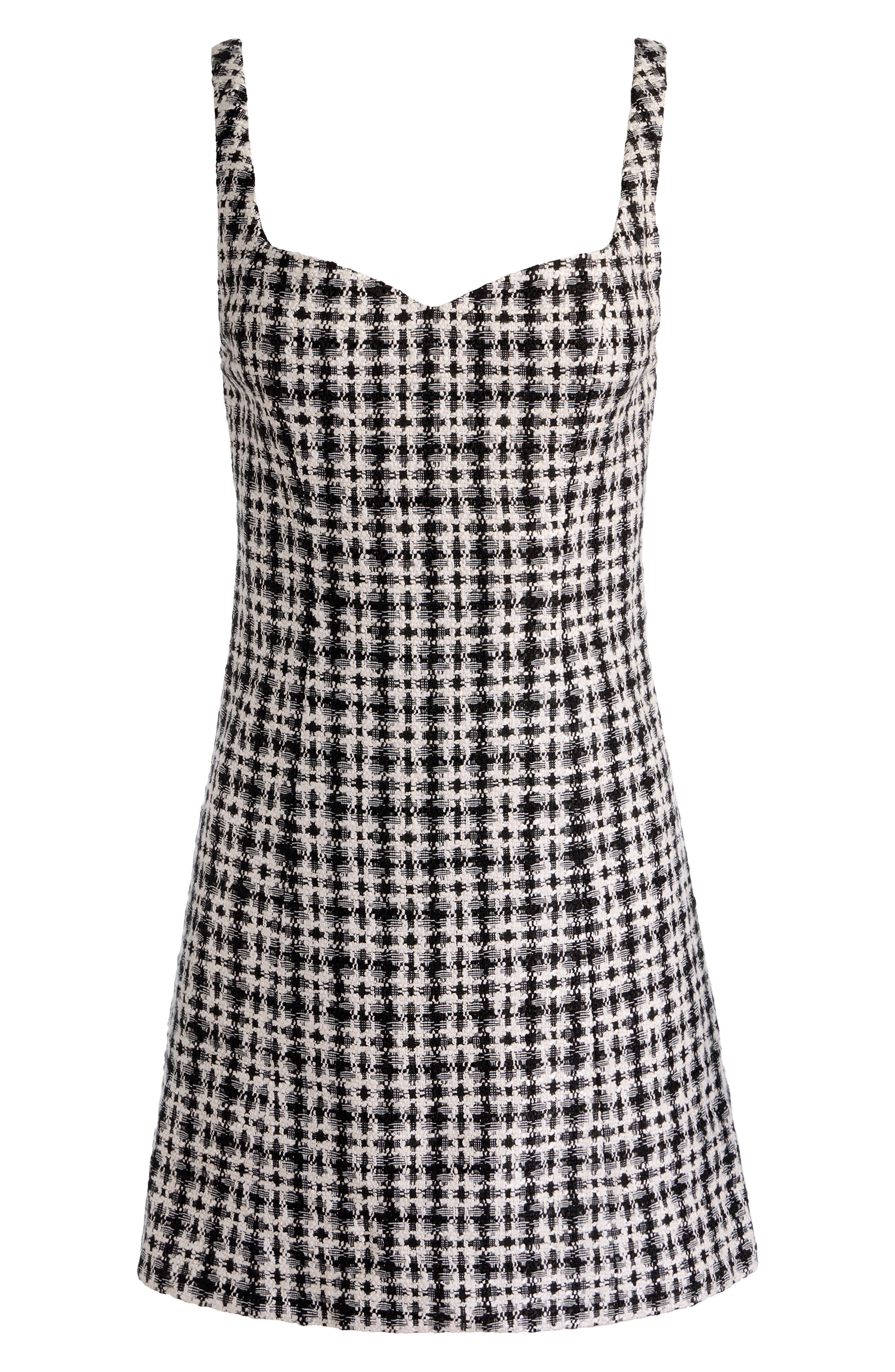 ALICE + OLIVIA Eve Sweetheart Neck Tweed Minidress (Women) | Nordstrom