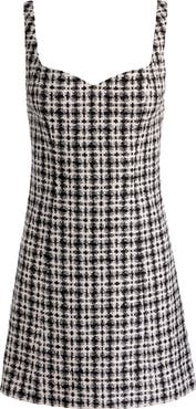 Alice + Olivia Eve Sweetheart Neck Tweed Minidress