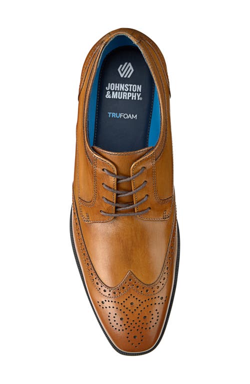 Johnston & Murphy Gibbons Wingtip Derby In Tan Hand-stained Full Grain