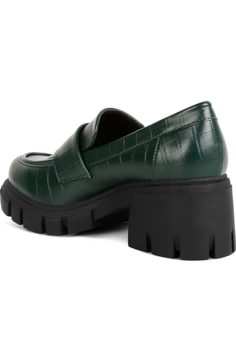 LONDON RAG Benz Croc Embossed Loafer Pump, Alternate, color, Dark Green