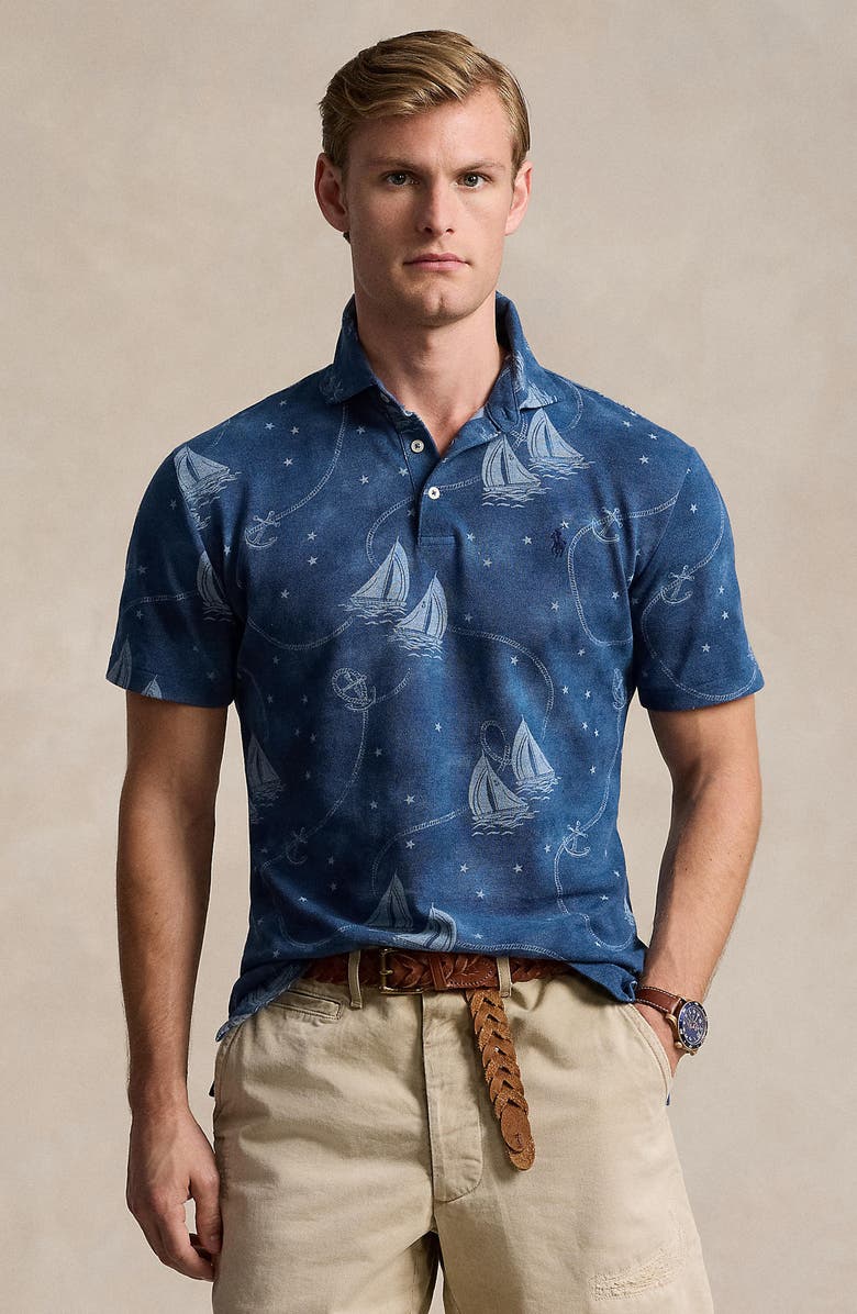 Polo Ralph Lauren Yarn Dyed Mesh Polo, Alternate, color, Oceans Voyage/ Chambray