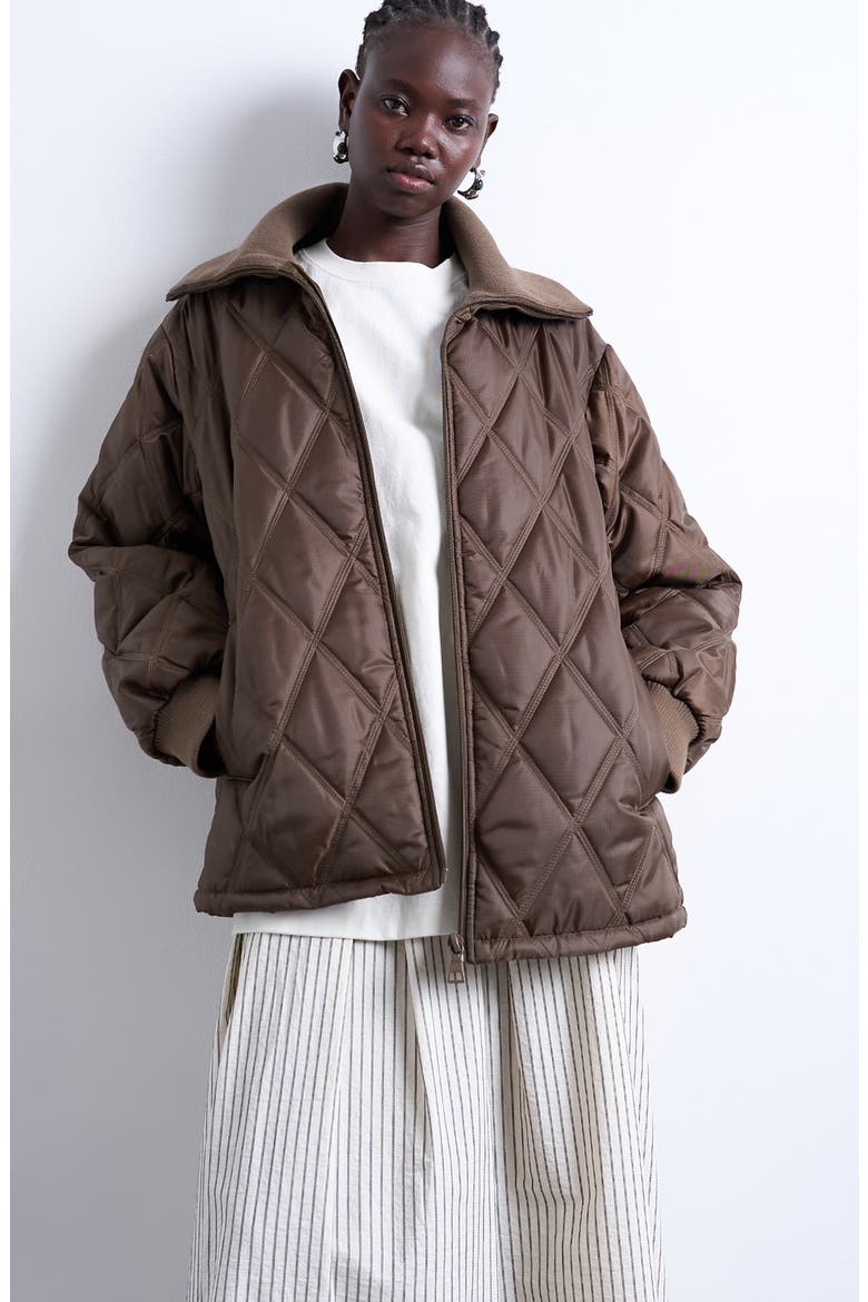 Quilted Liner Jacket, Main, color, BROWN
