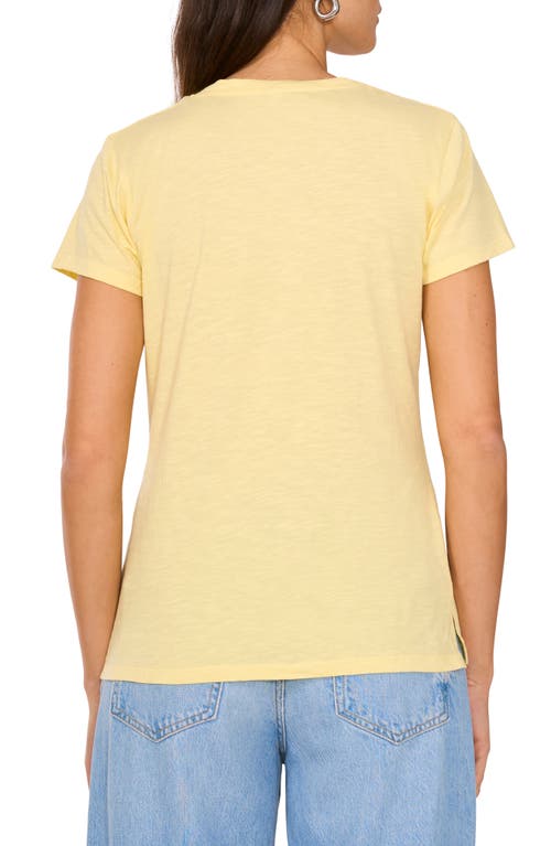Two By Vince Camuto V-neck Pocket T-shirt In Yellow Rose