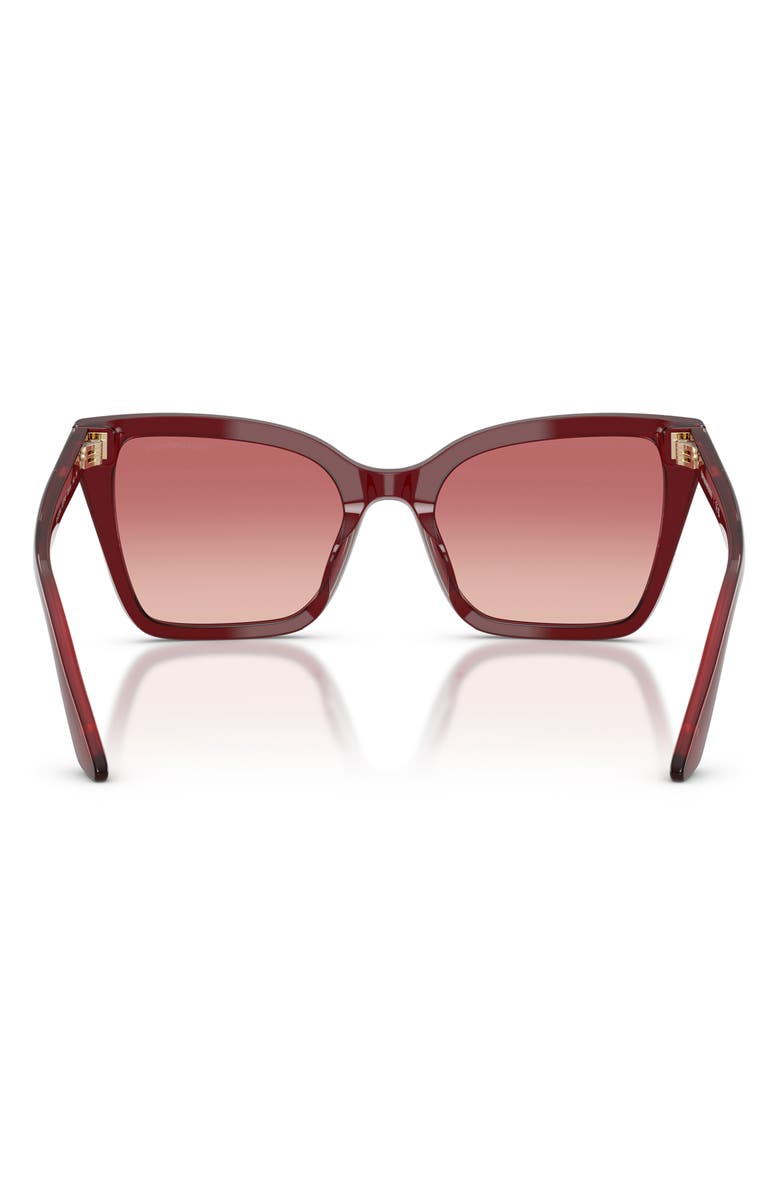 Emporio Armani 53mm Gradient Square Sunglasses, Alternate, color, Shiny Bordeaux / Pink Red