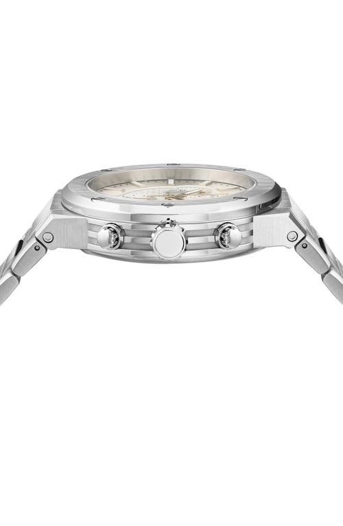 Ferragamo Guilloche Quartz Bracelet Watch, 42mm In Silver